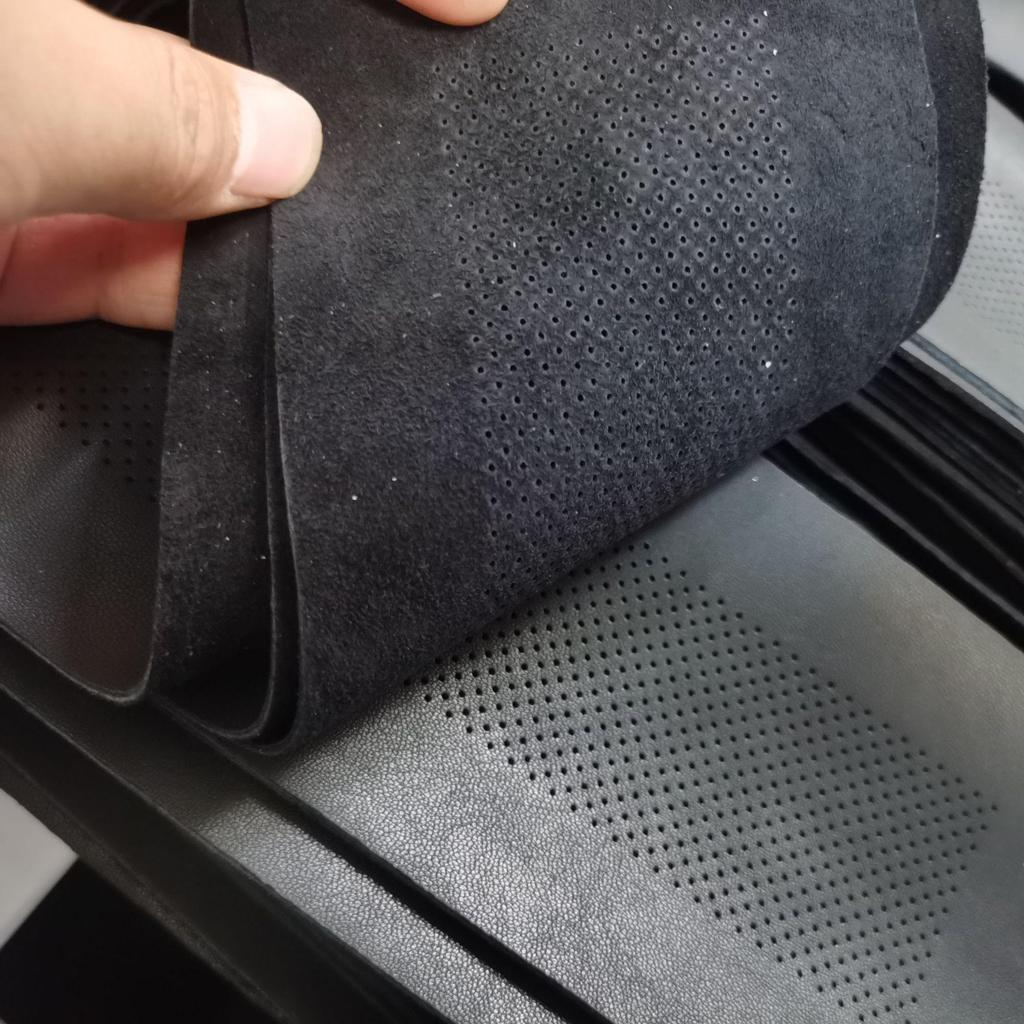 Echt Leer Lamsvel Handgestikt Stuurwielhoes - Ultradun, Zacht, Antislip, Slijtvast, Universeel voor Alle Seizoenen
