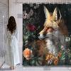 Vintage fox and floral canvas art print, suitable for home decoration, very suitable for living room murals, rich in artistic