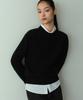 Woman Women'S Mini Boucle Crew Neck Knit [Black]