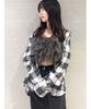 Lily Brown Flannel Shirt Black Women's LWFB251010,