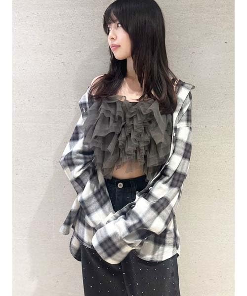 Lily Brown Flannel Shirt Black Women's LWFB251010,