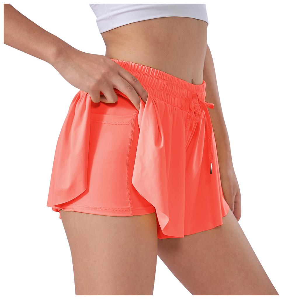 Women's Flowy Athletic Shorts Gym Yoga Workout Running Sweat Absorbing Hakata Comfortable Casual Wear Summer