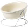 Cat dish ceramic 15-degree incline easy eat protects cervical spine dog food bowl water pet detachable bottle clean plate (beige)