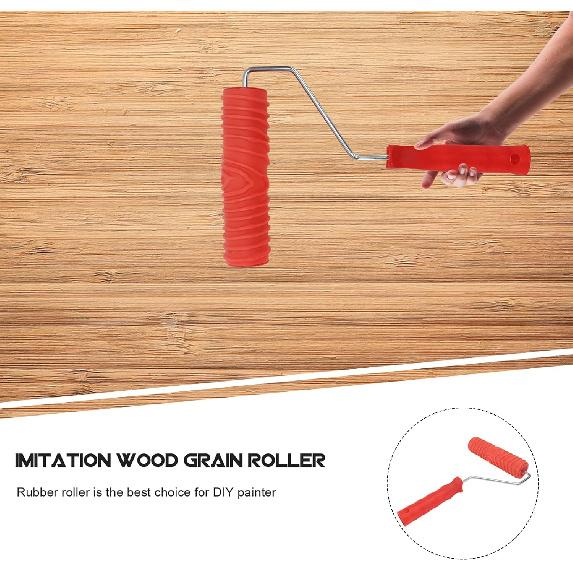 T Tool Tools 7-inch Textured Paint Roller Pattern Paint Roller for Walls DIY Wall Decor Empaistic Grain Painting Roller with Handle Rollers Painting