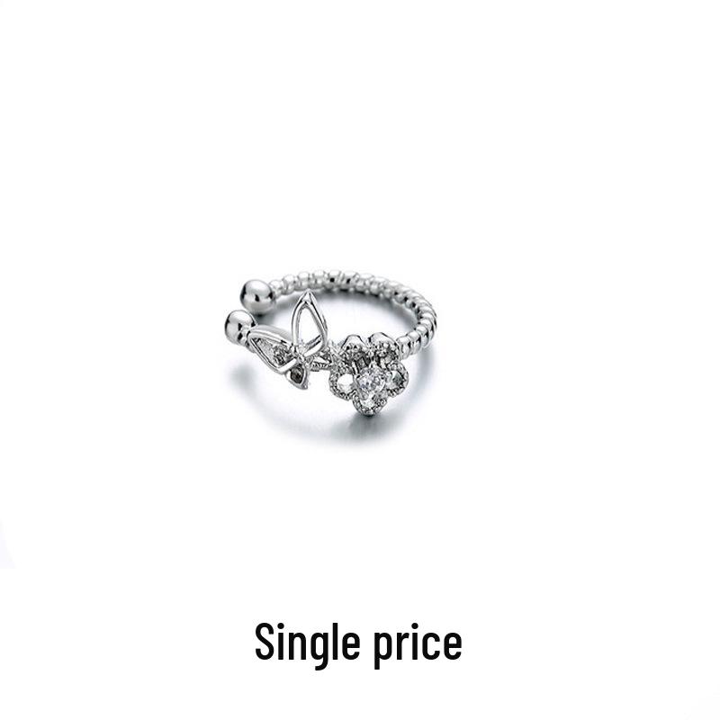 Double-Layer Butterfly Ear Clips - Trendy Hollow Arabesque Design for Autumn/Spring, Sweet & Cool Style, No Piercing Needed