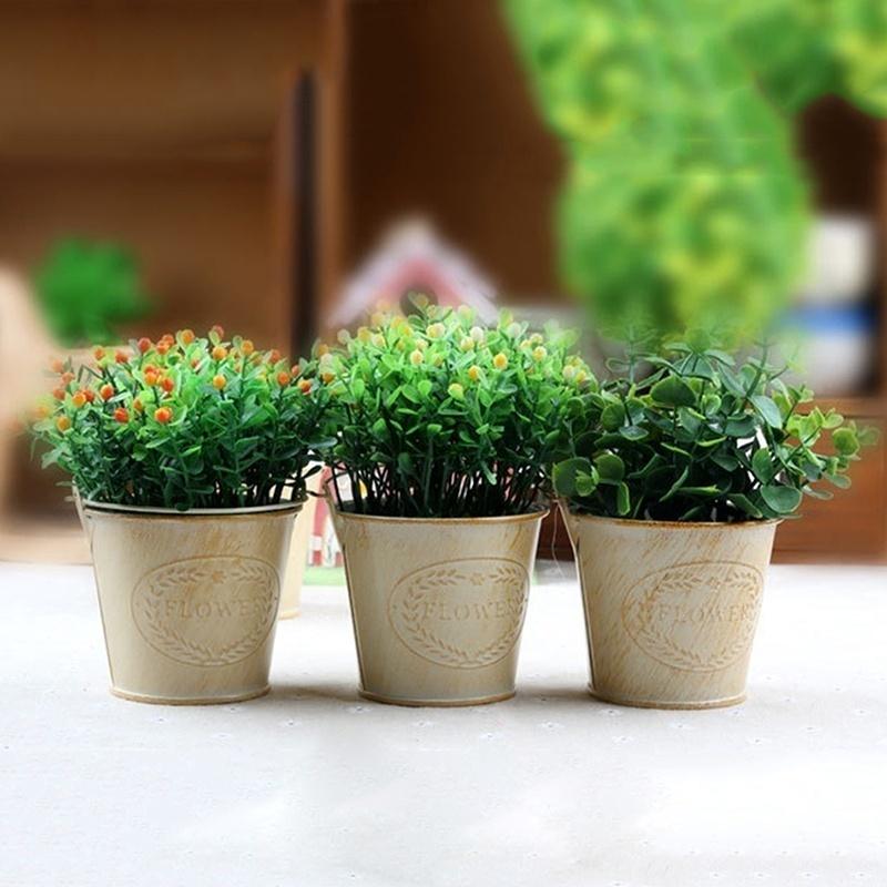 NEW Garden Decor Creative Supplies Mini Metal Hanging Flower Pots Home Garden Green Plant Planter Nursery Tin Pots Accessories