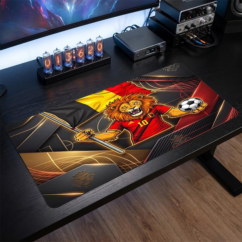 Belgium Football Crest Mouse Pad, Extended Non Slip Rubber Desk Mat for Gaming Office Laptop Fan Gift