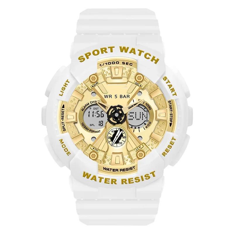 Female Elecrtonic Watch Middle School Student Sports Double Watch Temperament Wristwatch