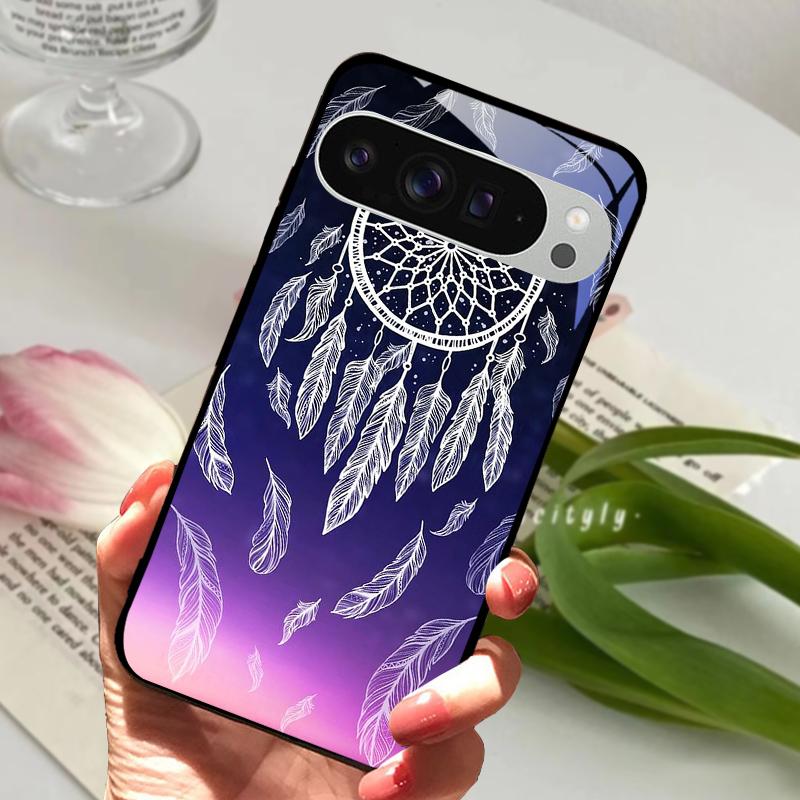 For Google Pixel 9 Pro XL Case Pixel9 Cute Animal Tempered Glass Phone Cover For GOOGLE PIXEL 9A Glass Protective Fundas Cases