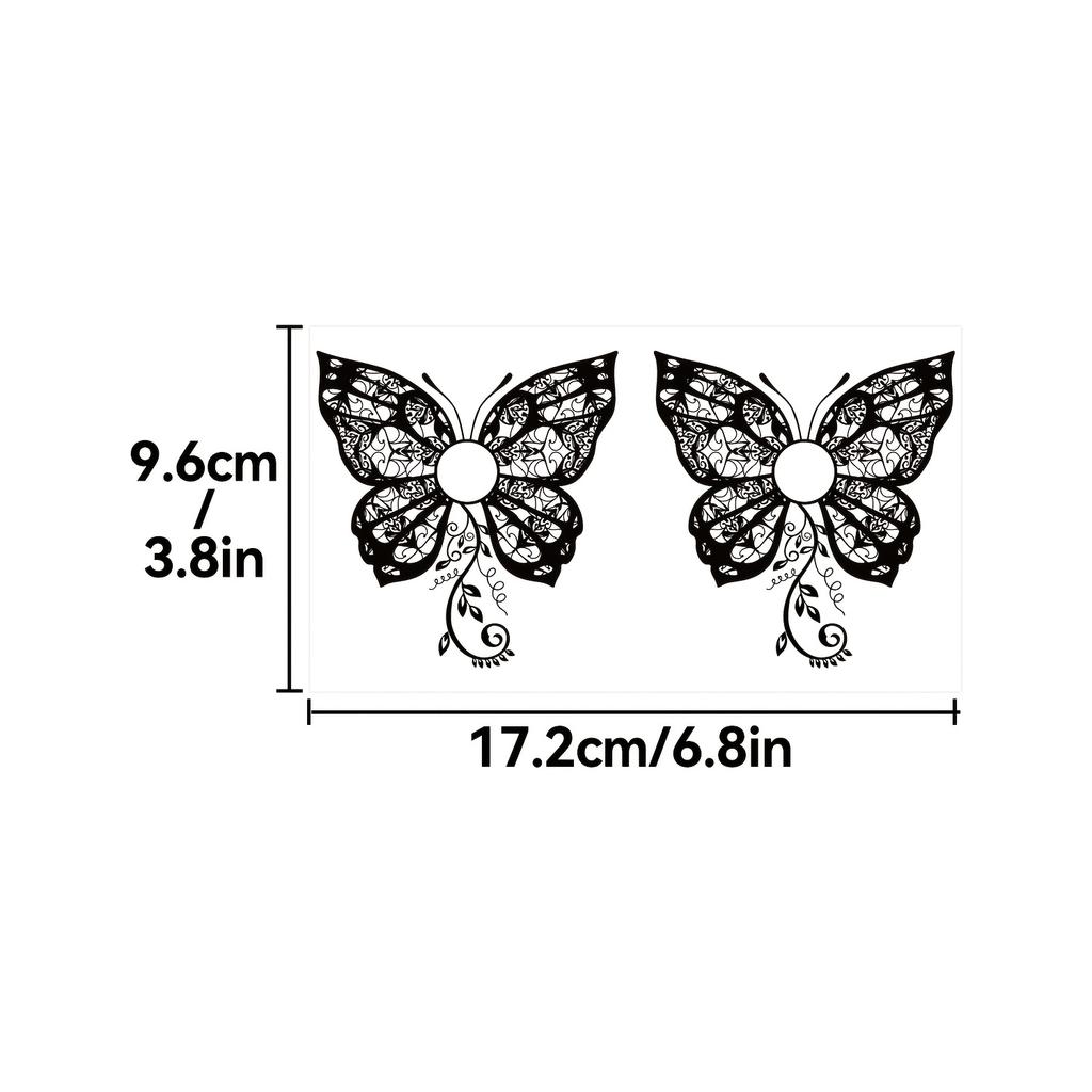 Multifunctional Body Art Tattoo Stickers 10Pcs, Mandala & Butterfly Clavicle Designs, Waterproof & Easy Removal