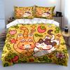 Cute Cats with Strawberries Pattern Bedding Duvet Cover Set Duvet Cover Pillowcases  (1*Duvet Cover 2*Pillowcases, Without Duvet Insert)