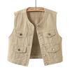 Fashionable Round-neck Women's Denim Blazer, Short Style Vest, Casual and Trendy, Fitted, Sleeveless Blouson