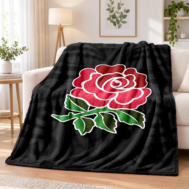 England National Team Flannel Throw Blanket Soft Warm Cozy For Sofa Bed Indoor Home Bedroom Use