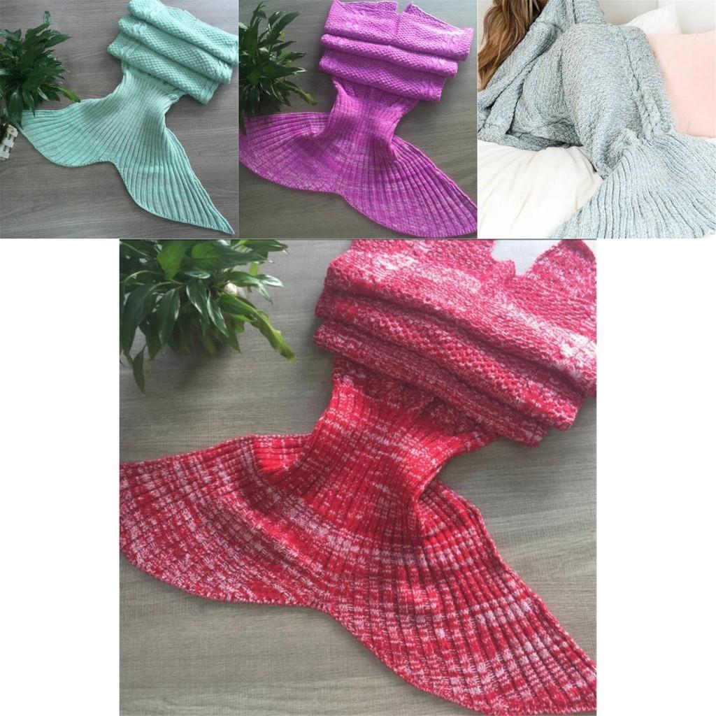 Cozy Mermaid Tail Handmade Crocheted Blanket For Adults And Kids In Soft Acrylic