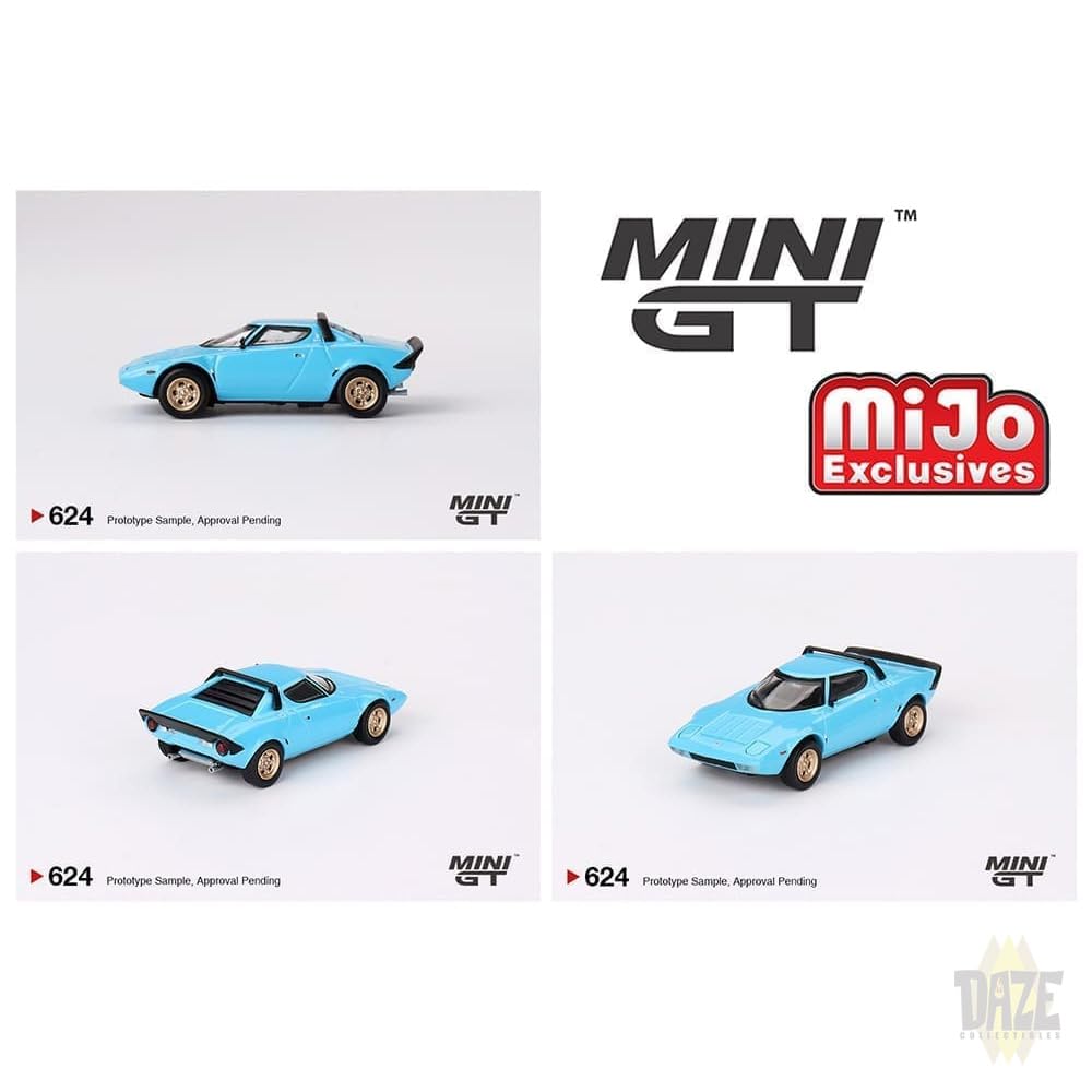 MINI GT Scale MiJo TOYS LANCIA STRATOS HF STRADALE MiJo Limited Edition Lancia Stratos HF Stradale Azzurro Chiaro 164 - (AZZURO CHIARO) (Light Blue)