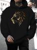 2026 Music Festival Summer New Arrival Unisex Casual Versatile Style Fashion Hoodie with Golden Lion Head Print, Bold and Powerful Letter Design Grap