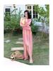 Boho Slimming Knitted Bikini Set with Sunscreen Cover-Up Dress