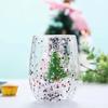 YWDL Double Wall Christmas Glass Cup High Borosilicate Glass Mug Heat Resistant Tea Milk Coffee Cup Drinkware Christmas Gift