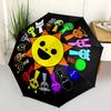 1pc Colorful Characters Around Sun Umbrella with Plastic Handle,Suitable for All Seasons Home Travel Outdoor UmbrellaM945