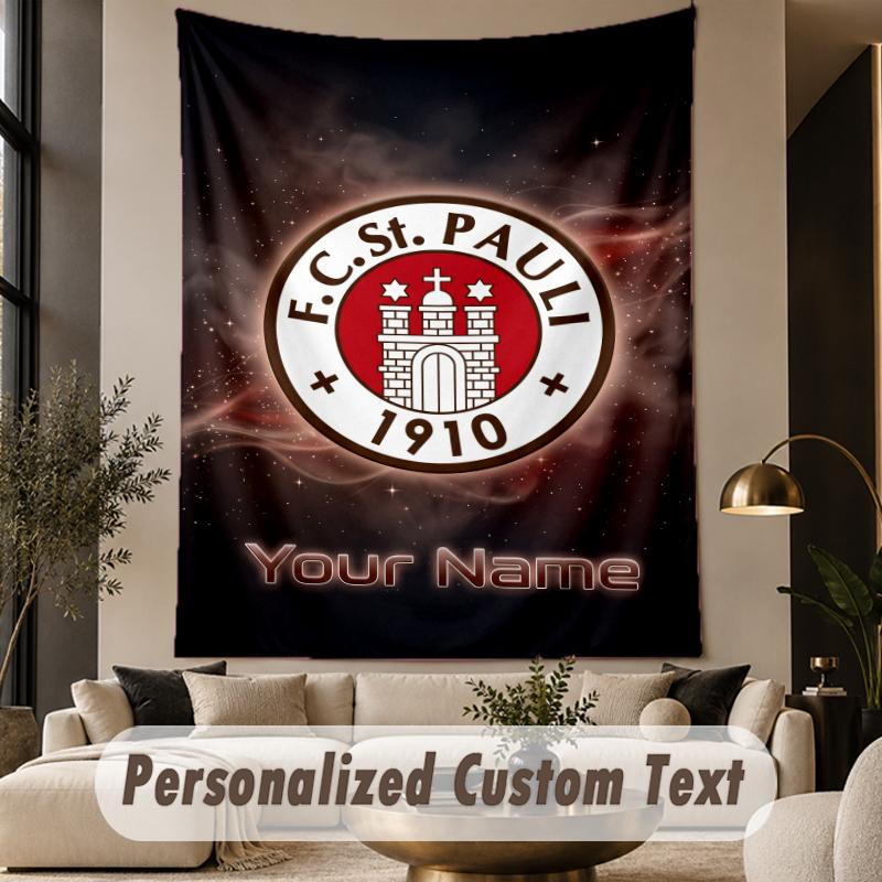 Custom Text Tapestry FC St. Pauli Print Wall Tapestry Indoor Living Room Wall Decor