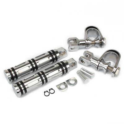 Motorcycle Highway Pegs Pedal Crash Bar Clamp Mount Engine Guard Footpeg Footrests For Harley FLH for Honda Yamaha Bolt