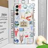 Transparente Meereslandschaft Wein Zitrone Mädchen Handyhülle für Samsung Galaxy A14 A16 A55 A54 A36 A53 A13 A15 A25 5G Kunst Weiche Hülle