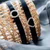 Vintage Rhinestones Love Round Choker Punk Clavicle Chain Gift for Women Girls