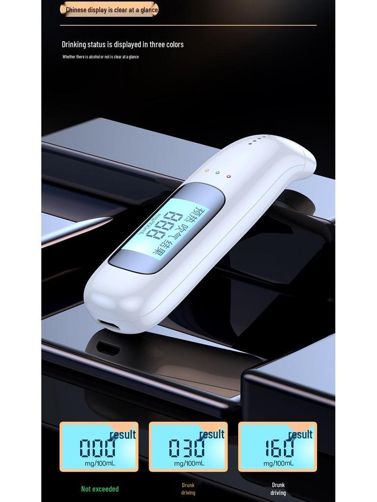 Hochpräziser digitaler Alkoholtester: Tragbarer USB-wiederaufladbarer Alkoholtester zur Selbstprüfung
