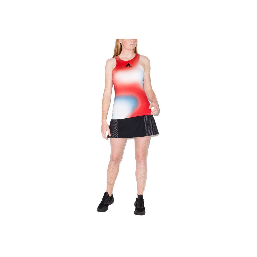 Adidas Logo Print Pattern Round Neck Sleeveless Sports Tank Top Women Tops Red HA7614