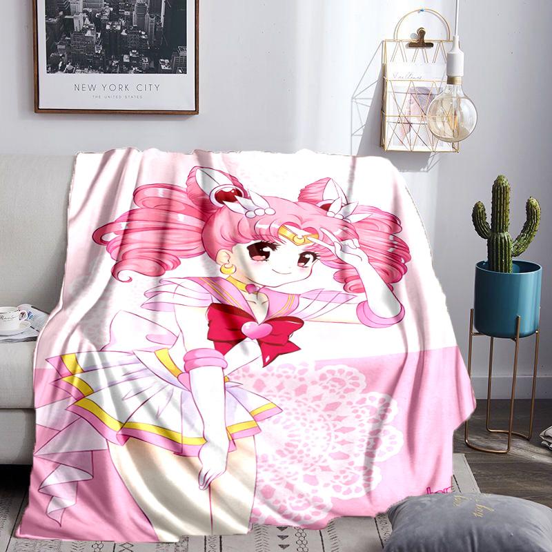 Pink Heart Puella Magi  Throws Blanket Flannel Blankets Plush for Couch Bed Gifts for Men Women Travel picnic blanket Christmas fan gifts