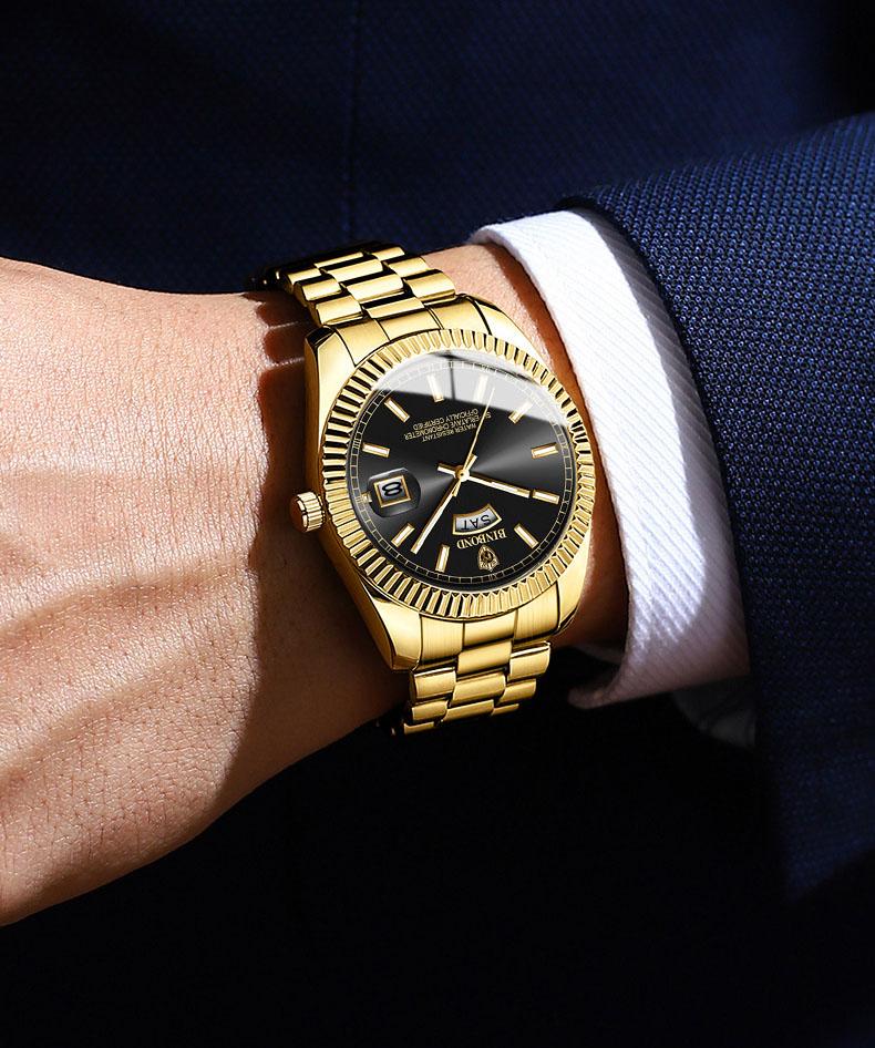 Brand BOND Men's Business Sports Quartz Watches Classic Waterproof Luminous Calendar Creative Watch Male fashion Wristwatches