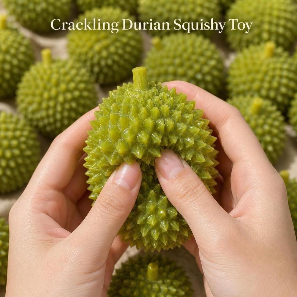 Crunchy Crackling Durian Squishy Toy Soft TPR Fidget Toy Novelty Fruits Pinch Home Decoration