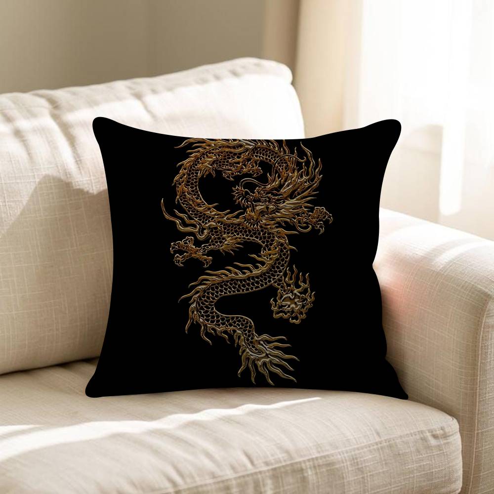 Fashion Black Dragon Pillow Cover For Bedroom Room And Living Room Sofa Decorative Cushion Cover