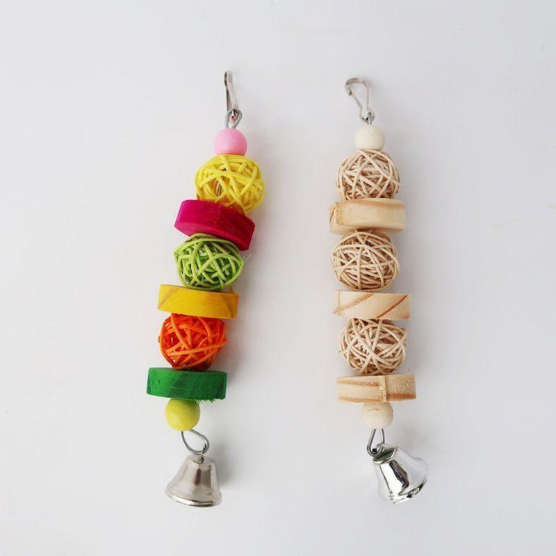 Bird Tearing Toy Blocks Rattan Balls Parrot Chewing for Conures Parakeets African Greys Finch Canary