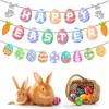 Easters Eggs Letter Garlands Hanging Banners for Home School and Event Decoration Store Window Display Accessories