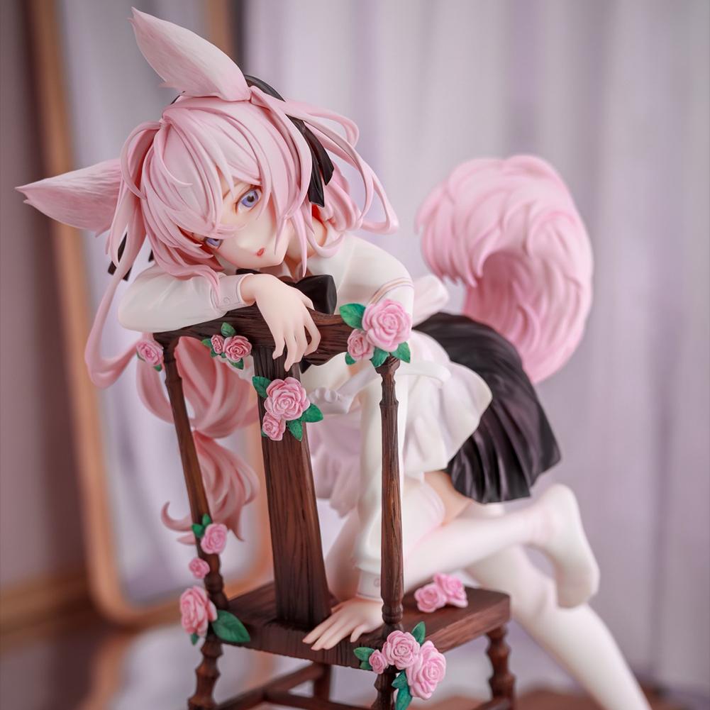 Anime Rabbit Flova Figure Kneeling Pose Action Figure Kawaii Cute Beauty Flova Model Desktop Ornaments Collection Toy Gifts 21cm