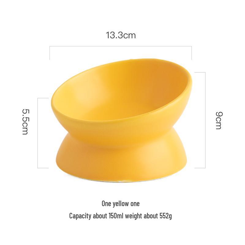 Nakloněná keramická miska pro domácí mazlíčky pro kočky a psy - Design s vysokou nohou pro ochranu krční páteře