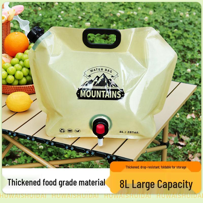 Foldable Large-Capacity Outdoor Water Storage Bag with Faucet & Handheld Suction Nozzle