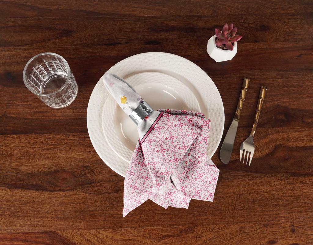 Vargottam Luxury Collection Dinner Table Linen Decor Cotton Napkin Printed Fabric Reusable Napkins Set Of 12, 20" X 20" -