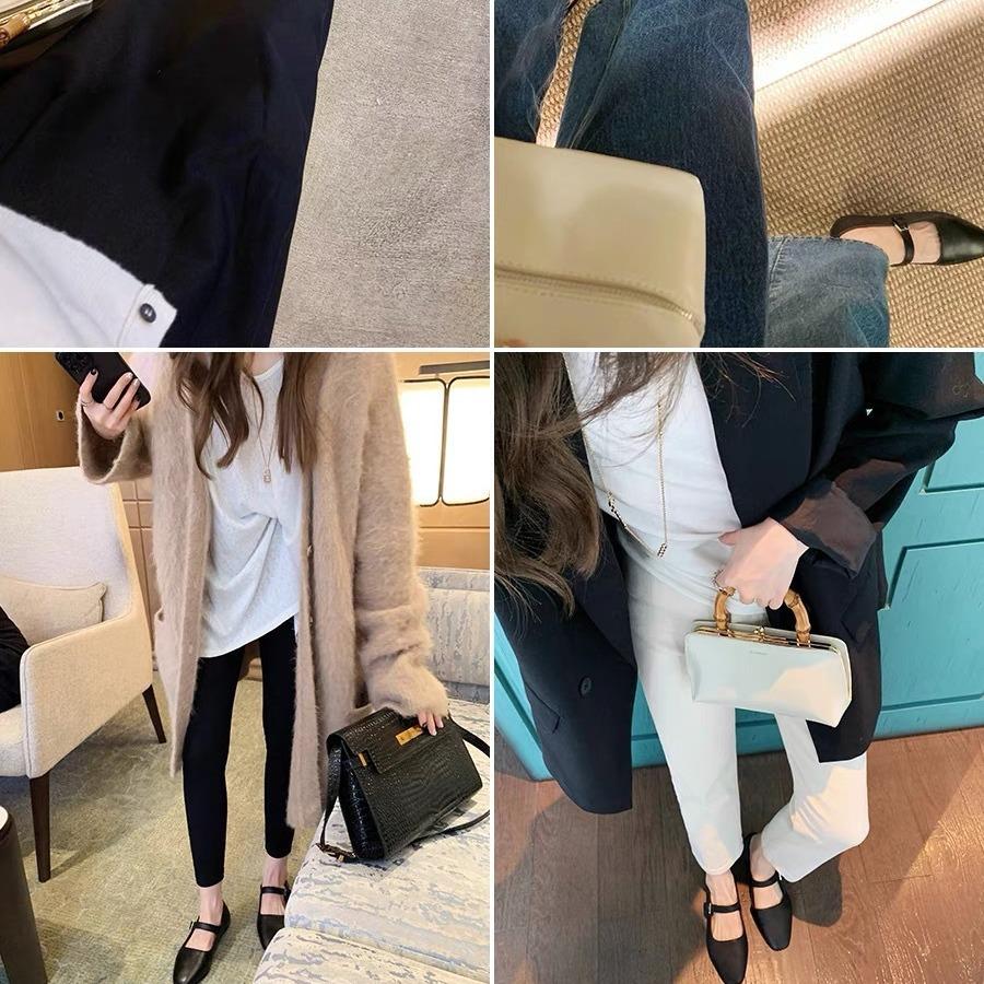 Spot all cowhide version~ Soft-soled genuine leather Mary Jane shoes women's single shoes with shallow mouth flat-soled small leather shoes laden sh