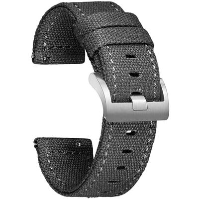 Hemsut Watch Band, Soft Canvas Quick Release Watch Band, 18/20/22/24mm Replacement Strap