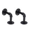 Pipe Shelf Brackets Iron Black Retro Wall Mounted Clapboard Support Frame Racks Set