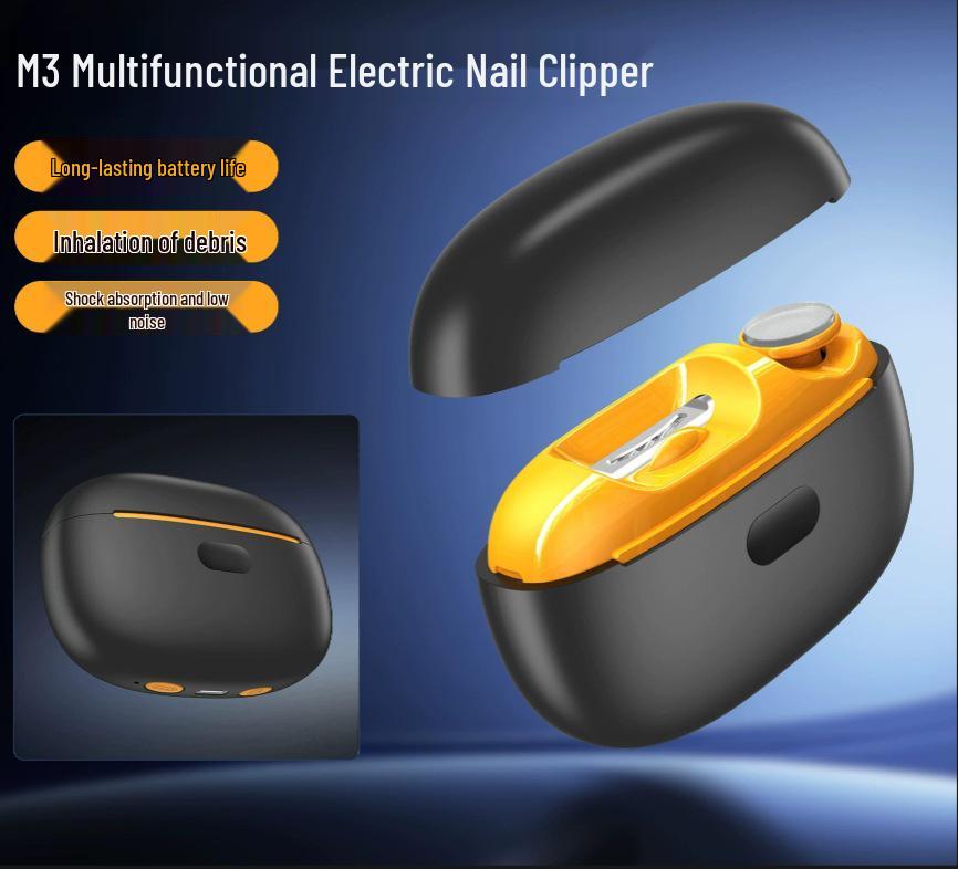 Compact Three-in-One Baby Nail Grinder: Automatic, Portable, Anti-Pinch Clippers