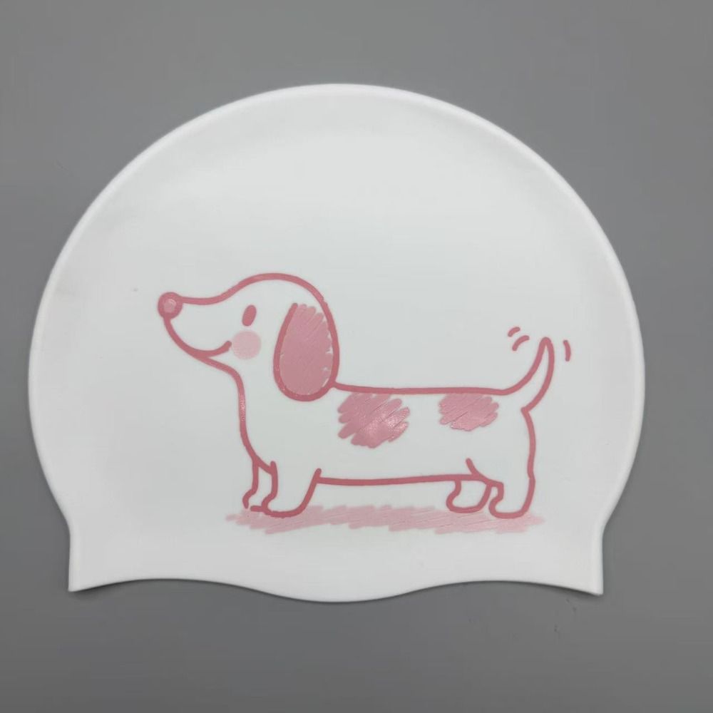 Protección para los oídos Gatito Gorro de natación Antideslizante Dibujos animados Gorro de natación Mujeres Niñas Silicona Gorro de natación Unisex
