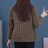Middle-aged Mothers Autumn and Winter Coat Latest Style Middle-aged and Elderly Womens Outer Wear Plaid Square Collar