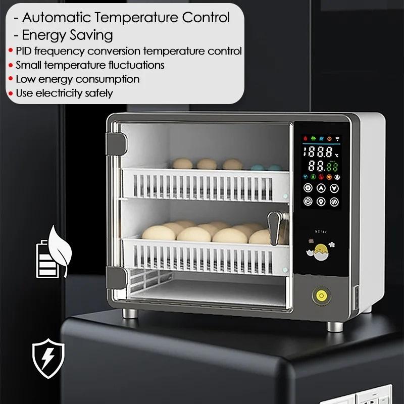 Incubatrice per uova completamente automatica, controllo della temperatura tipo touch, incubatrice da fattoria, adatta per polli, anatre, oche, pollame e incubatrici