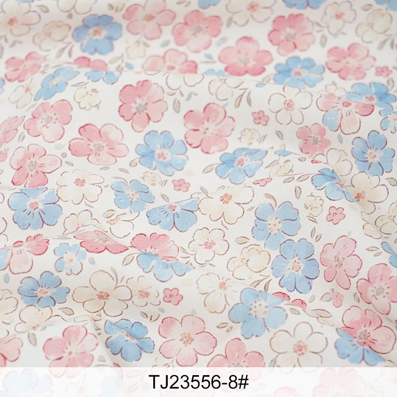 0.5m/1m/2m Soft Breathable Small Floral Print Chiffon Fabric for Summer Dresses Children's Clothing Skirts DIY Sewing Fabric