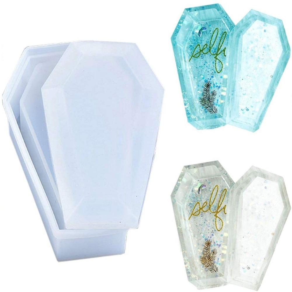 Silicone Clay Tools Resin Making Coffin Mould Resin Casting Mold Container Trinket Storage Box