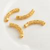 Gold-Plated Floral Pattern Chinese Style Bent Tube Bangle Bracelet Bead Cover DIY Accessories