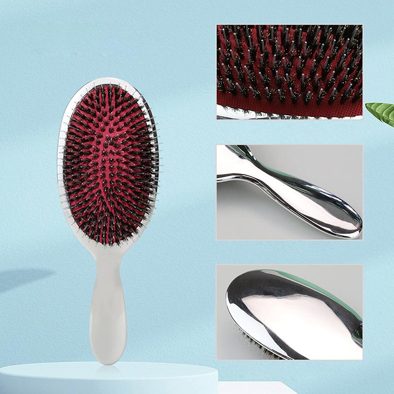 

Роскошная щетка для волос из щетины кабана золотого и серебряного цвета. Овальная щетка для волос. золотой